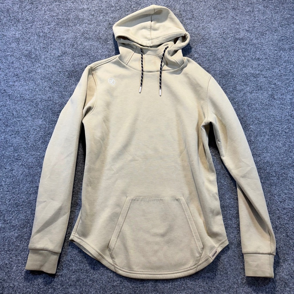 Legends Hoodie Mens Medium Tan Sand Scallop Hem Athletic Streetwear Gorpcore